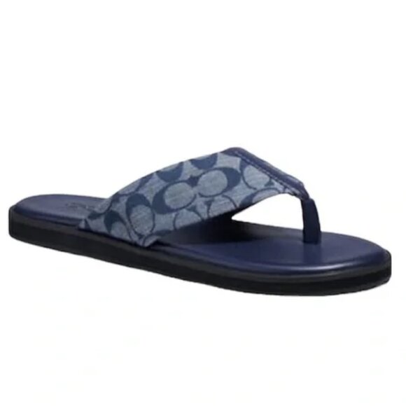 NWT COACH FLIP FLOP MIDNIGHT NAVY COACH STYLE # C8838 main image 4
